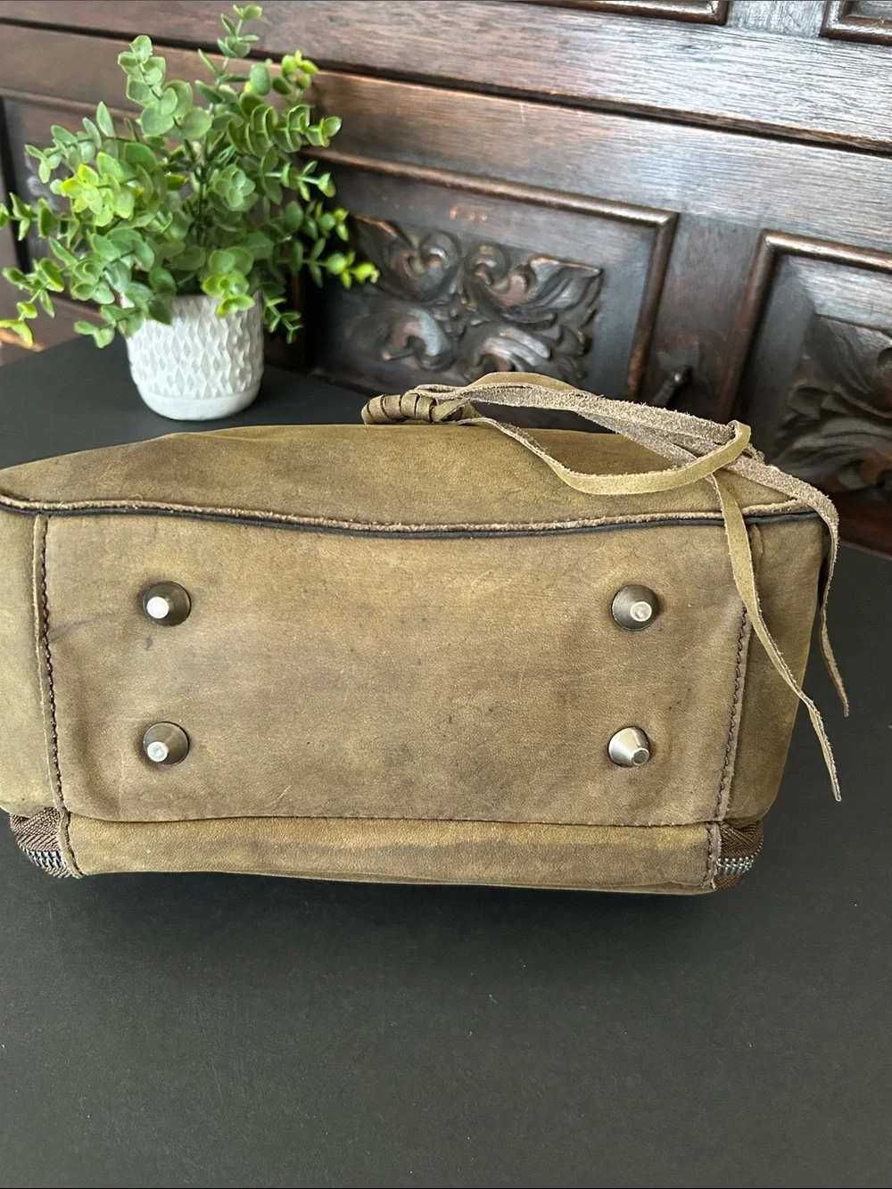Montana West Taupe/Brown Suede Braided Crossbody Bag